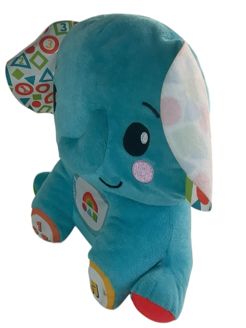 Fisher-Price Lights & Learning Elephant Plush Interactive Musical Toy Lights Sou